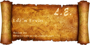 Lám Ervin névjegykártya