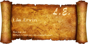 Lám Ervin névjegykártya